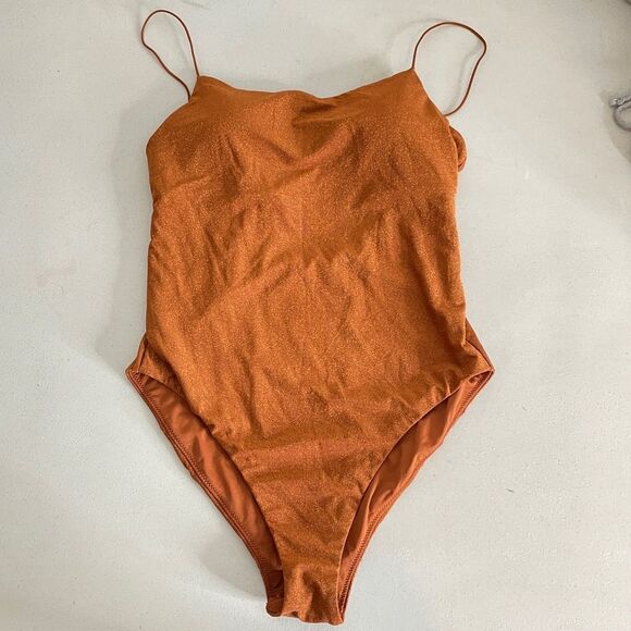 Free People It’s Now Cool The One Piece In Topaz Lurex Size Medium New - Picture 7 of 16